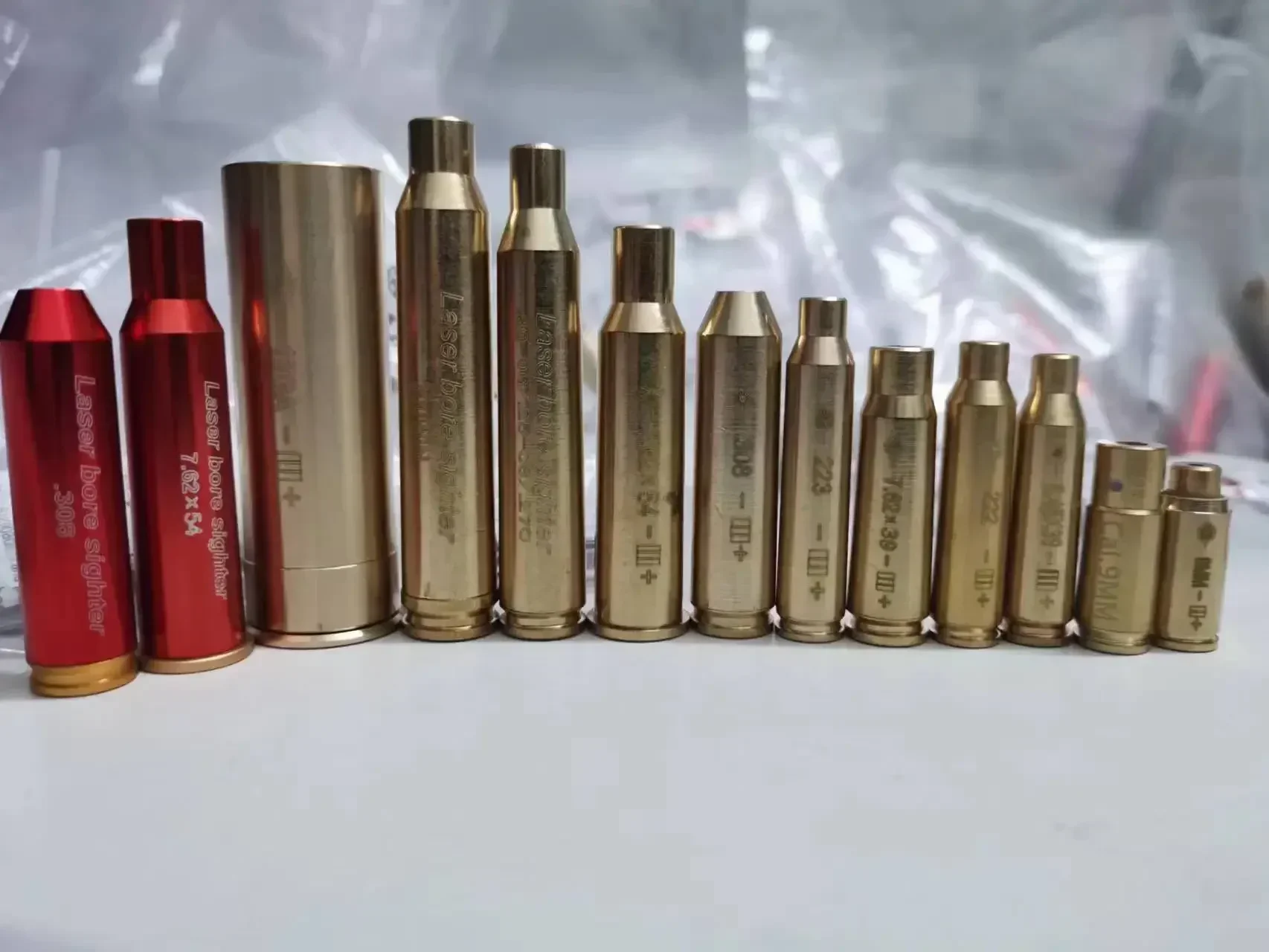 Mira láser táctica de orificio rojo, Boresighter 12GA 20GA 5,45 × 39 7,62 × 54, 7,62 × 39, 308, 9mm, Rifle de entrenamiento láser, tapas a presión para caza - imagen 3