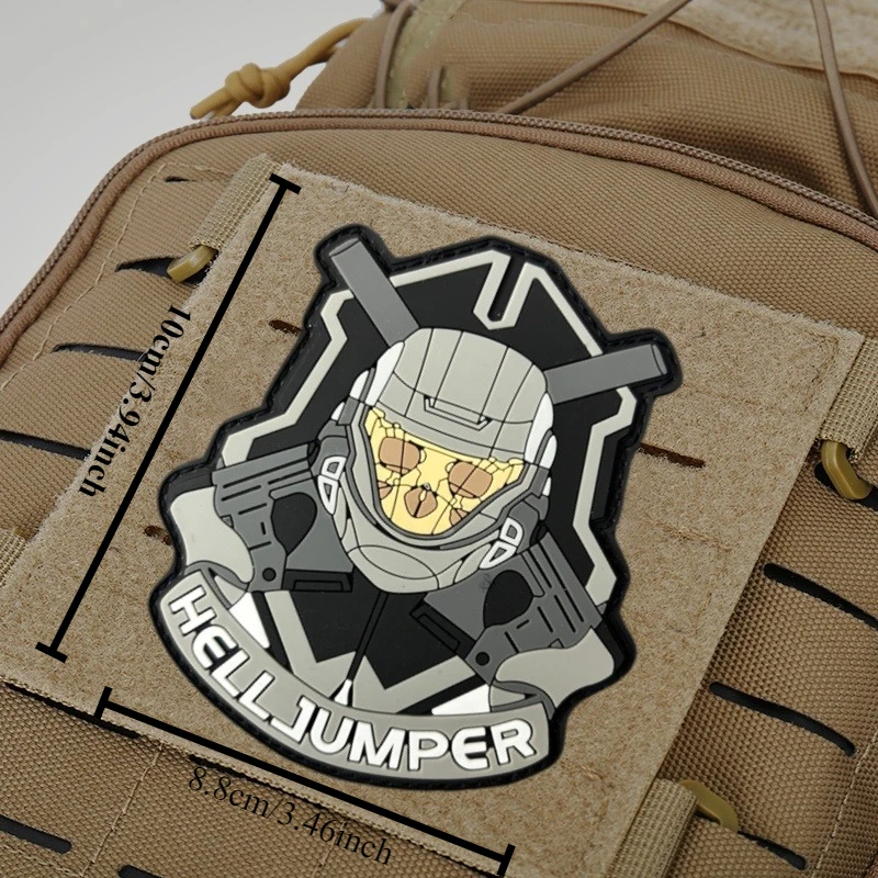 Parche de PVC HellJumper para ropa, insignia de moral táctica, brazalete de calavera, gancho, parches militares, accesorios para mochila, pegatinas - imagen 5