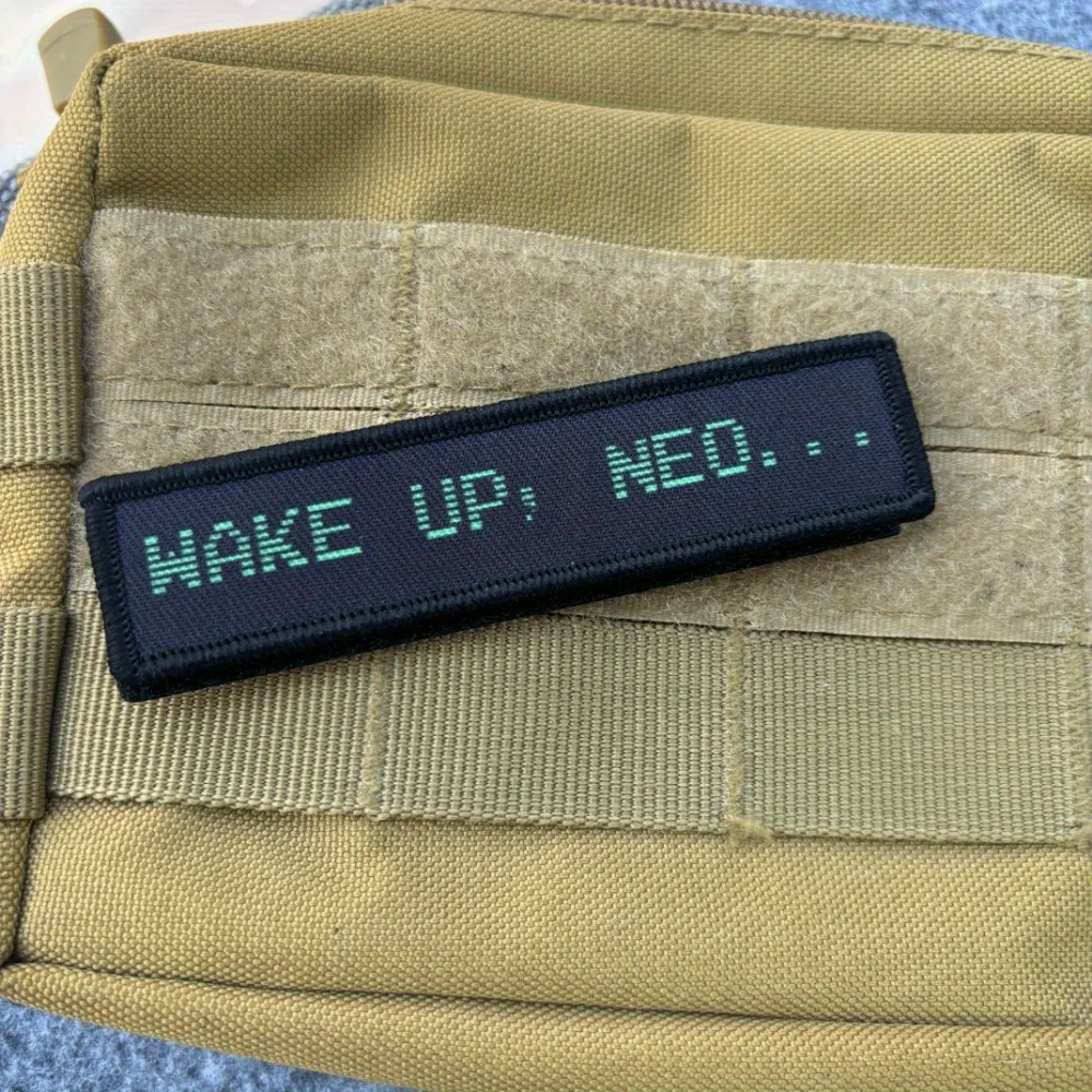 Parche táctico Wake Up Neo Morale, emblema de gancho y bucle impreso, insignia militar, brazalete de combate, pegatinas para mochila - imagen 4