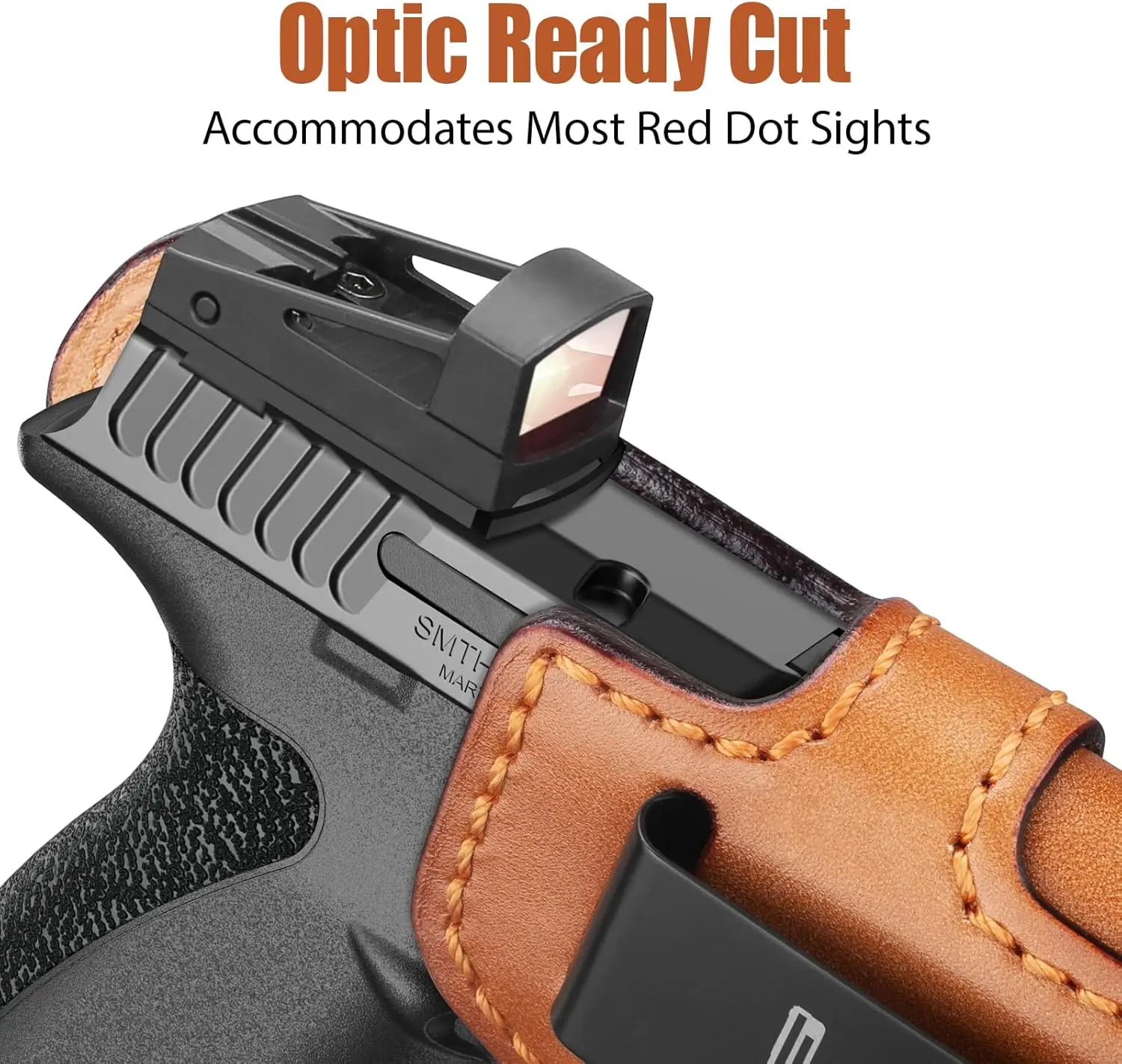 Funda de cuero Premium IWB para S&W Bodyguard 2,0, funda interior de cintura oculta, cinturón apto para 1,5 "-1,75", mano derecha - imagen 3