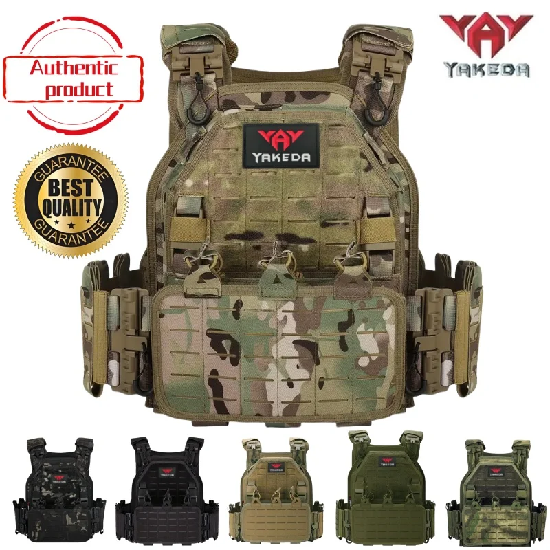 Chaleco táctico YAKEDA 6094, chaleco de transporte de engranaje negro de caza al aire libre con corte láser ligero desmontable rápido de nailon 1000D de alta calidad - imagen 5