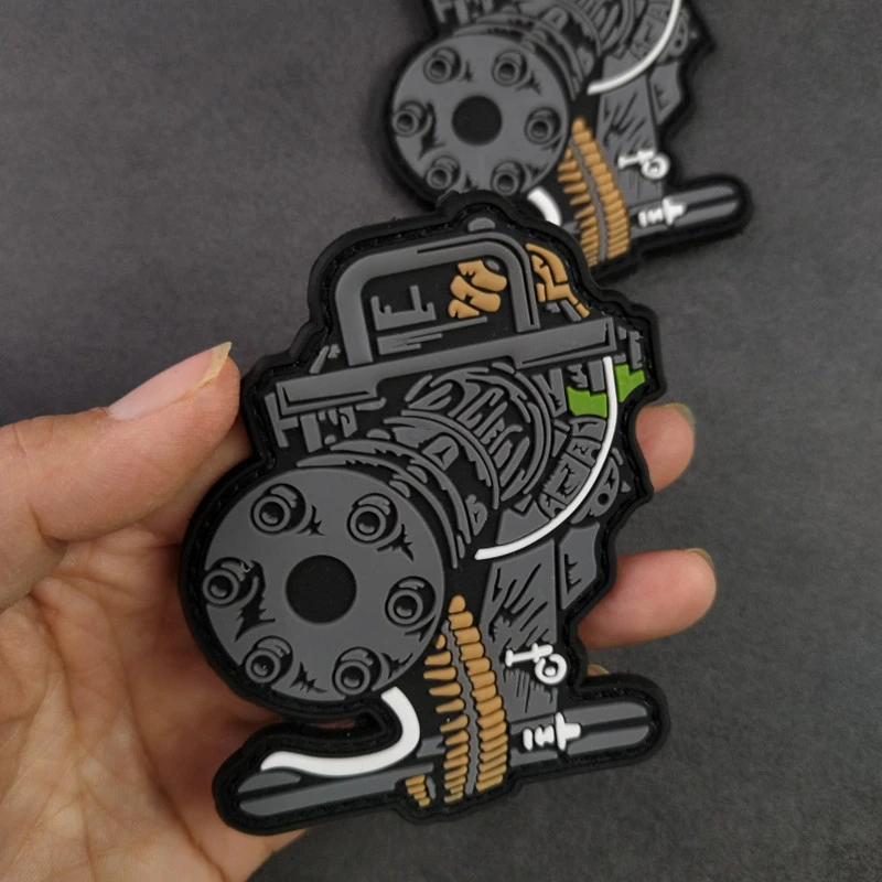 Parches de armas versión Q, ametralladora táctica, capítulo de brazo, insignia de goma de PVC para ropa, mochila, accesorio DIY - imagen 4