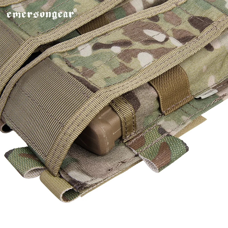 Emersongear-bolsa Triple para revistas para chaleco táctico AVS, bolsa de almacenamiento con tapa abierta, Airsoft, caza, senderismo al aire libre, nailon - imagen 5