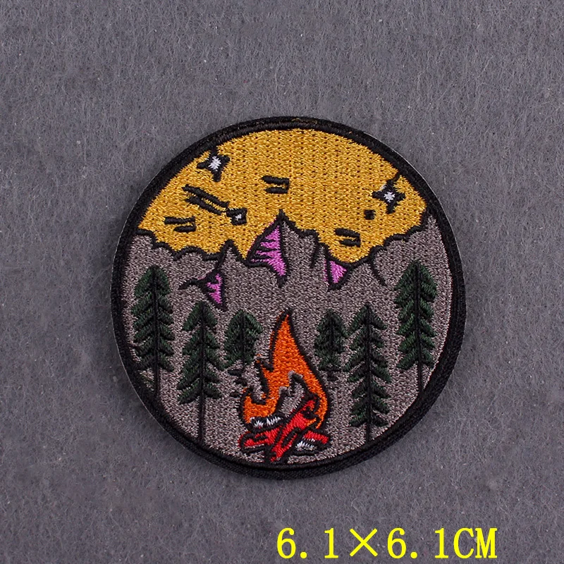 Parches para planchar en la ropa DIY Adventure calcomanías para ropa Camping, parches bordados para decoración de chaqueta - imagen 5