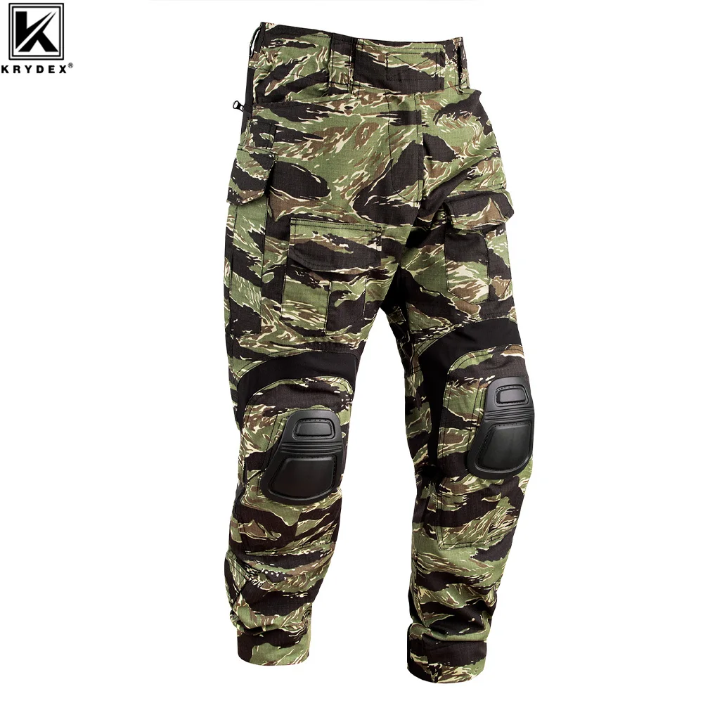 KRYDEX pantalón táctico con rodilleras camuflaje rayas tigre