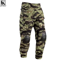 KRYDEX pantalón táctico con rodilleras camuflaje rayas tigre