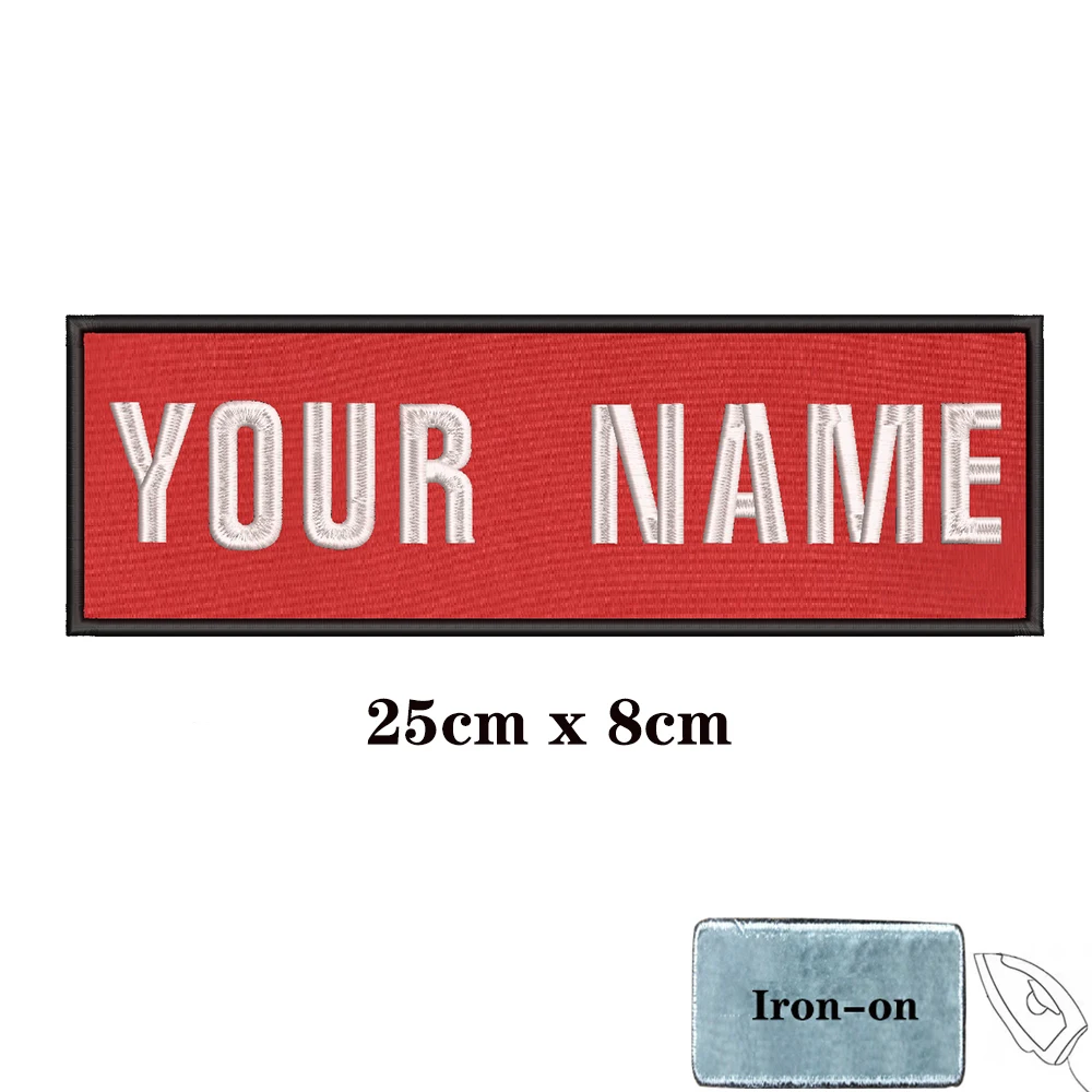 Parche personalizado con nombre y número, etiquetas de insignia a rayas, brazalete de chevrons, bucle de hierro o gancho bordado rojo, 1 ud. - imagen 4