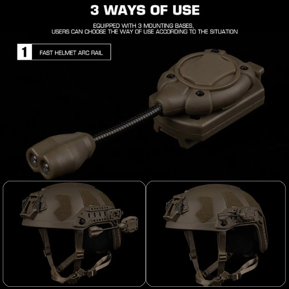 MPLS CHARGE 3,0 casco táctico luz 4 modos rojo/verde/azul/IR lámpara LED Airsoft caza ciclismo pesca linterna ahorro de energía - imagen 3