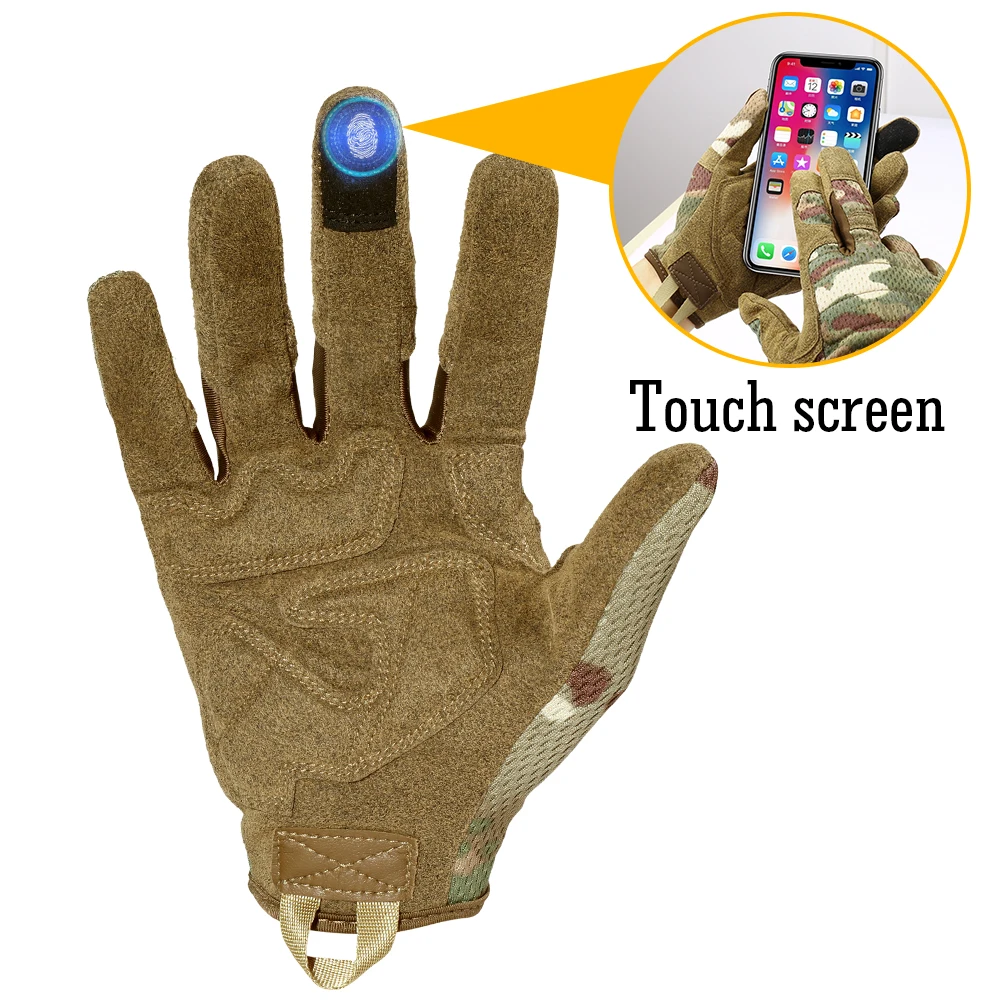 Guantes tácticos camuflaje con pantalla táctil para tiro y protección - imagen 4