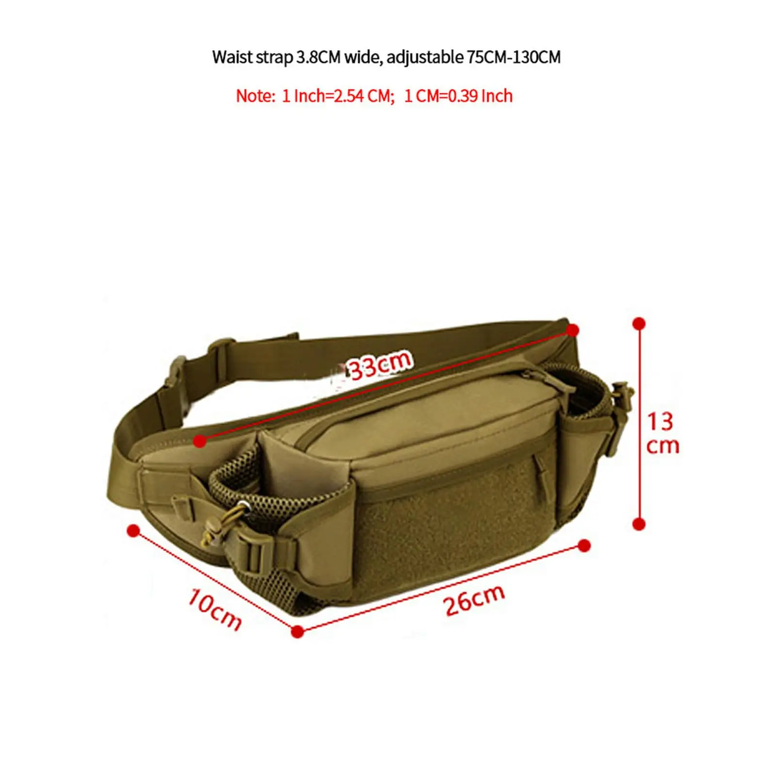 Bolsa de cintura para botella de agua para deportes al aire libre, riñonera unisex para escalada y senderismo, verde militar - imagen 4