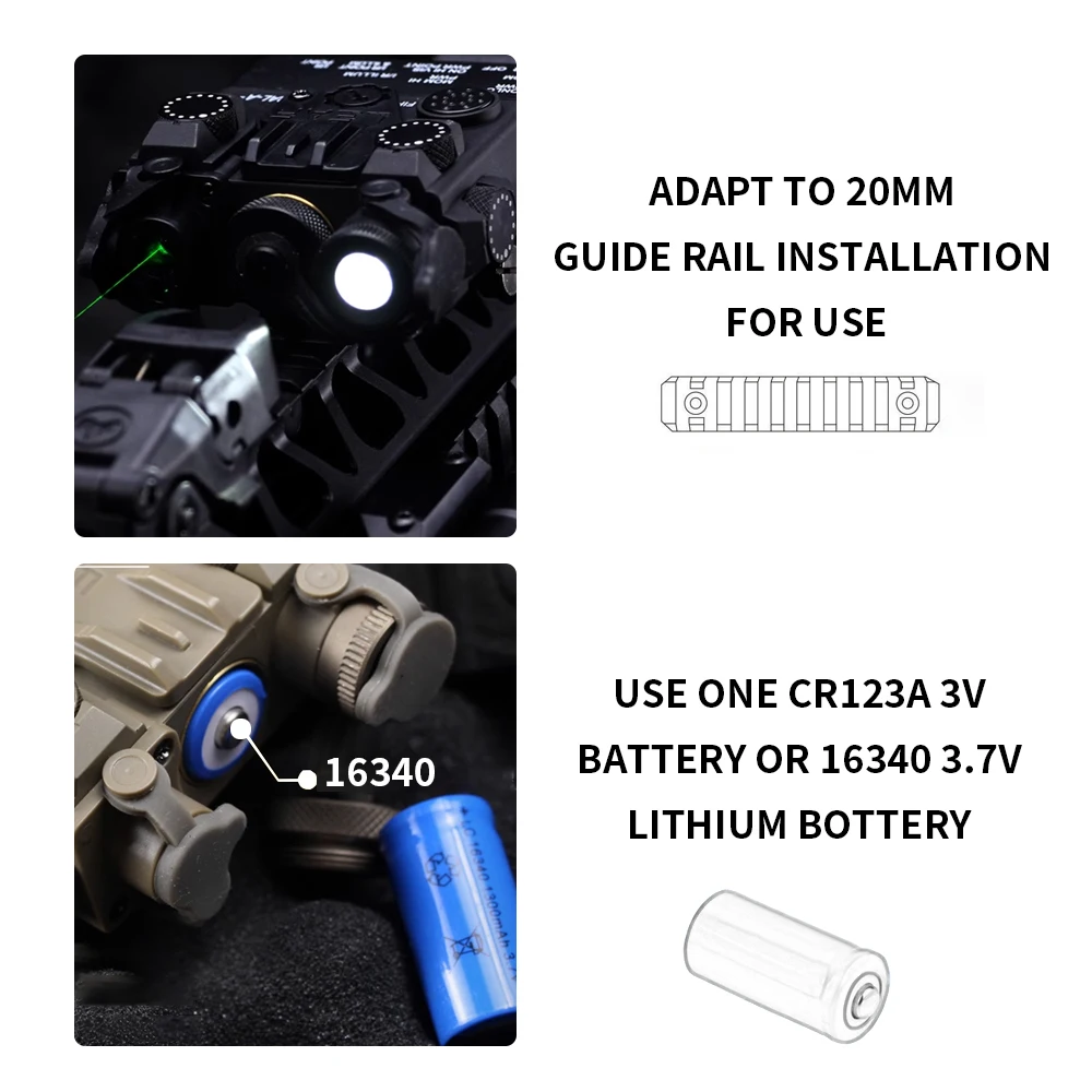 DBAL-A2/PEQ15 Láser verde de alta potencia Indicador láser IR Disparo Iluminación de linterna táctica - imagen 2