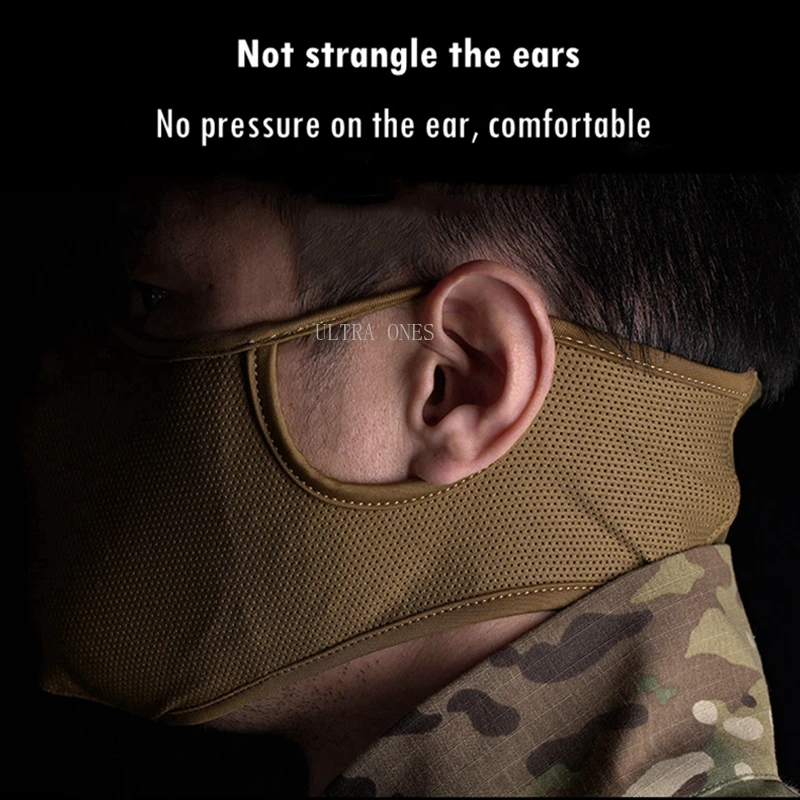 Máscara táctica de pasamontañas de media cara para ciclismo al aire libre, montar, senderismo, máscaras transpirables CS Shooting Sport, máscaras a prueba de polvo con silicona - imagen 5