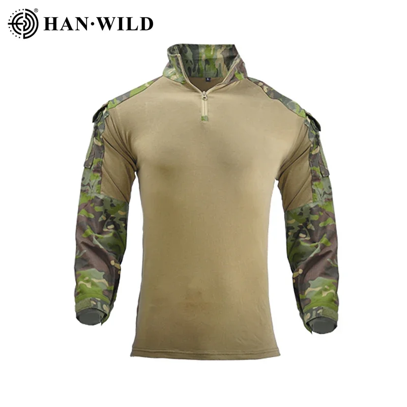 Camiseta táctica de entrenamiento, camisa de combate, camisas deportivas largas, camisas de camuflaje, camisas de Paintball, ropa de caza Airsoft, ropa para hombres, Tops - imagen 3