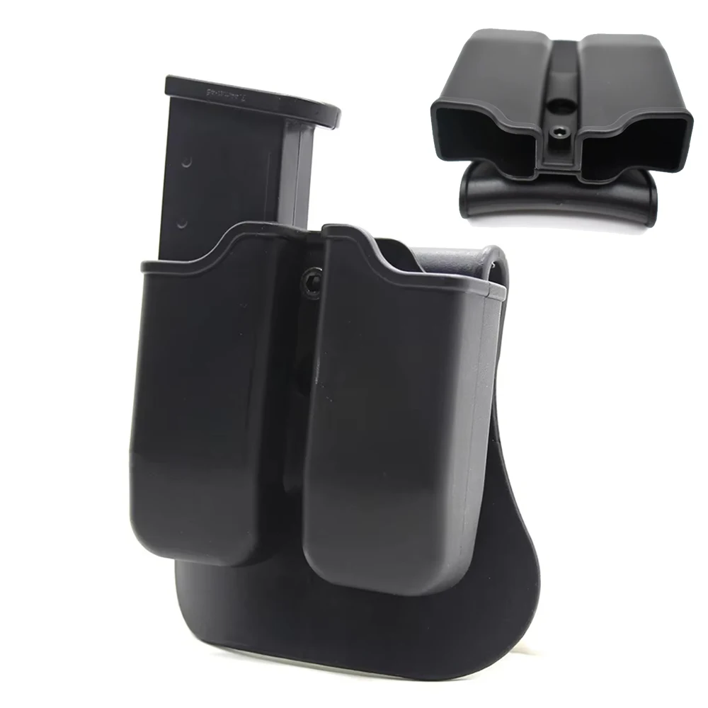 Bolsa doble Universal para revistas de 9mm, soporte magnético para G17 G19, M9 92,9mm.40 Cal, accesorio de caza airsoft - imagen 2