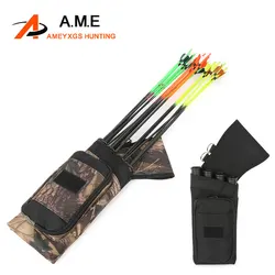 Carcaj de flecha de mano izquierda, bolsa de flecha de cintura de 4 tubos, Material de nailon, cinturón ajustable, bolsa de flecha para tiro con arco, caza, objetivo, 1 ud.