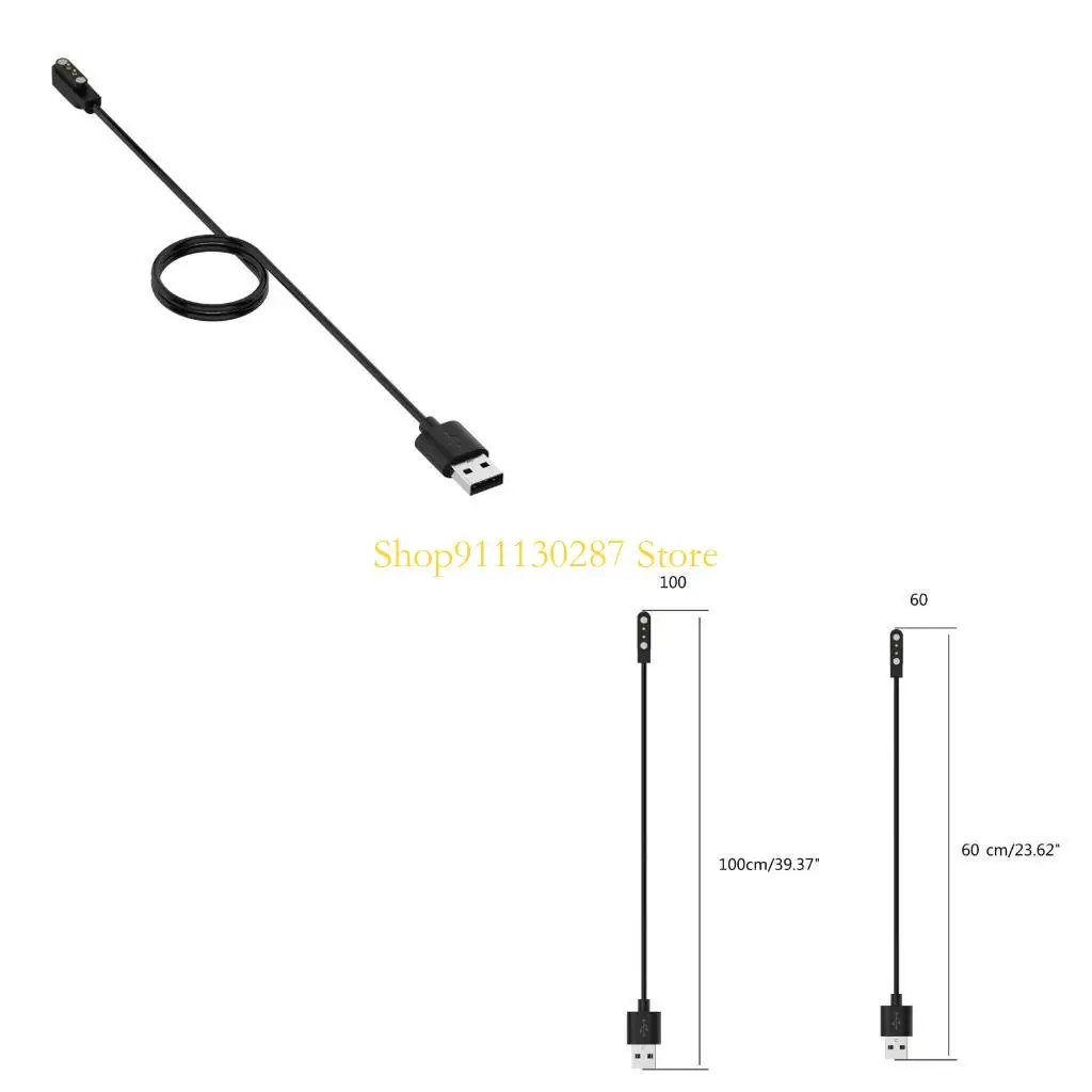 J1HC Cable carga USB para cargador reloj inteligente 2 pines para reloj Kieslect K10 K11