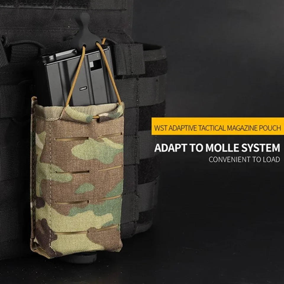 Bolsa táctica para revistas, bolsa de herramientas de cintura Molle, paquete de chaleco de adaptación, bolsa compacta con tapa abierta, soporte magnético de 5,56 y 7,62mm - imagen 2