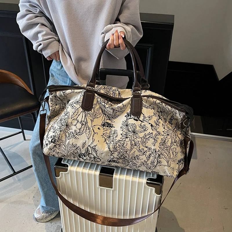 Bolso informal estampado para gimnasio y Fitness para mujer, bolso de hombro tipo bandolera para deportes de viaje y Yoga de gran capacidad, bolsa de equipaje para compras al aire libre - imagen 4