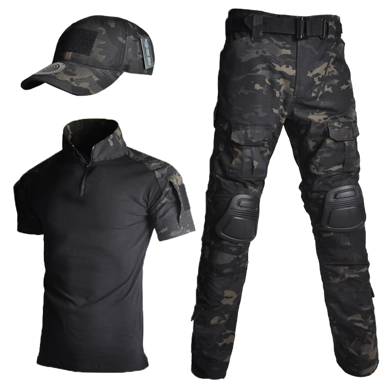 Traje de rana de verano, traje de camuflaje táctico de manga corta para hombres y mujeres, traje fino de expansión CS para exteriores - imagen 3