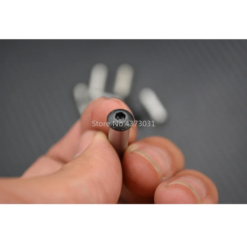 2 juegos de tornillos de instalación de mango de cuchillo de acero DIN912 para herramientas de material de mango de cuchillo DIY, tornillo de fijación M4, remache para muebles - imagen 3