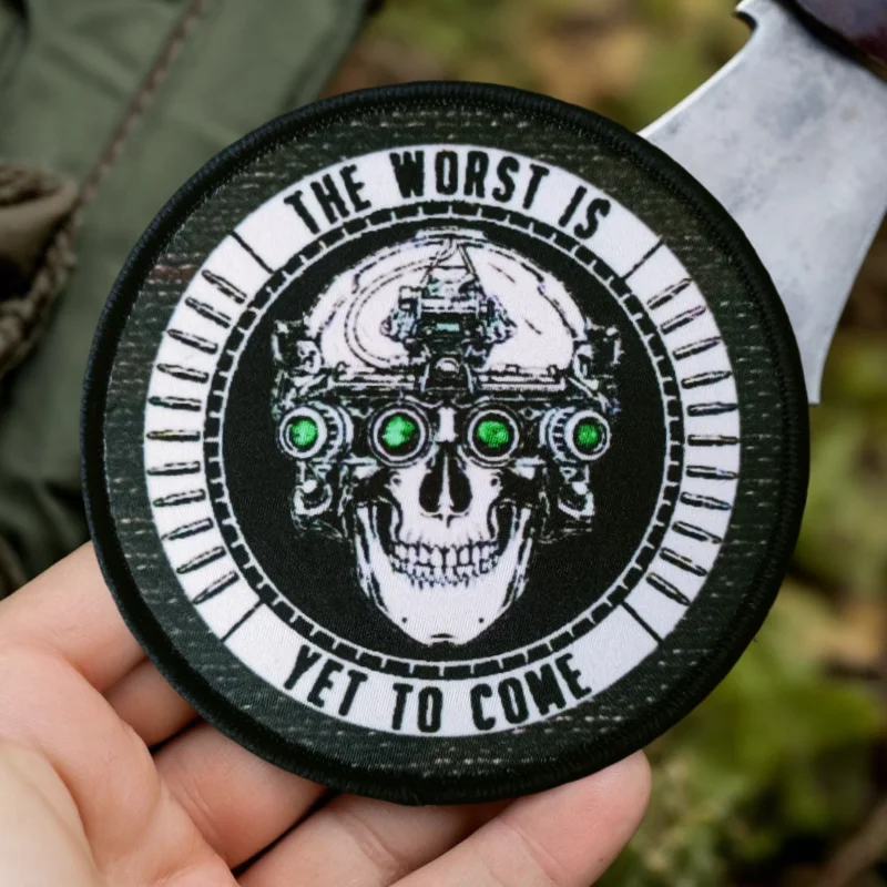 Dispositivo de visión nocturna, parche con estampado de calavera, chaleco táctico, insignia de moral con gancho y bucle, pegatinas para mochila, parches para brazalete para ropa - imagen 2