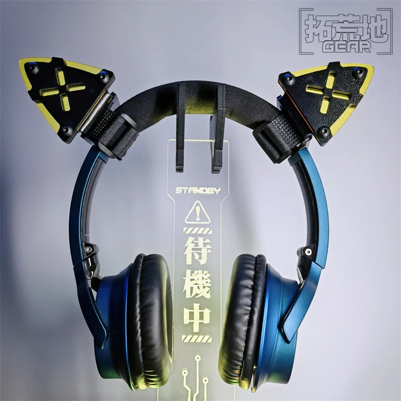 Orejas de gato tácticas, accesorios funcionales para auriculares, sombreros COSPLAY, sujeción de correa de gancho y bucle para uso - imagen 3