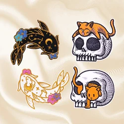 Parches bordados termoadhesivos animales – Para chaquetas de tela planchar o coser