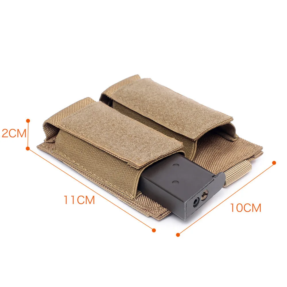 Bolsa para revistas doble y Triple de 9MM, bolsa para revistas de pistola táctica MOLLE Glock 1911 92 CZ, accesorios de caza, bolsa de almacenamiento Molle - imagen 4
