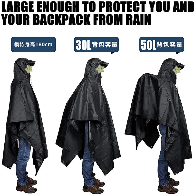 Chubasquero de ciclismo al aire libre para hombre y mujer, chaqueta impermeable para motocicleta, Camping y senderismo, 3 en 1 tienda de campaña, dosel - imagen 4