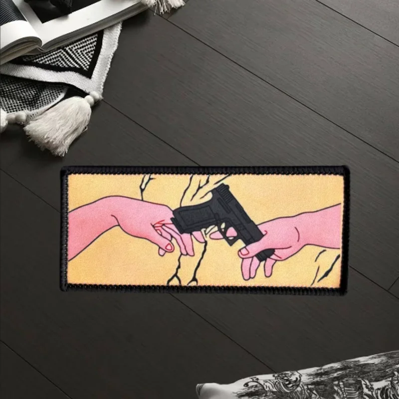 Genesis parche táctico pistola Dios y Adam moral insignia impreso gancho y bucle mochila militar ropa pegatina decorativa brazalete - imagen 4