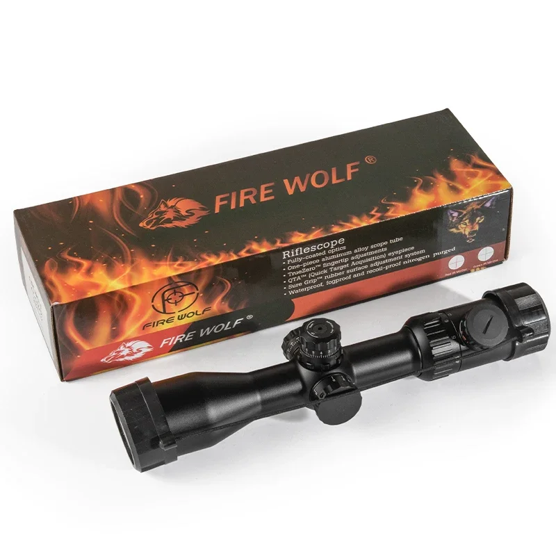 FIRE WOLF 4,5-14X42 mira telescópica lado biselado doble cruz rojo verde enfoque táctico alcance óptico mira francotirador caza alcance - imagen 5