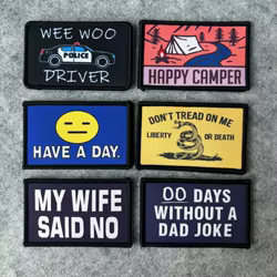 MY WIFE SAID NO parche táctico divertido para conductores Wee Woo parches de gancho y bucle brazalete insignia de moral del ejército militar pegatinas para mochila