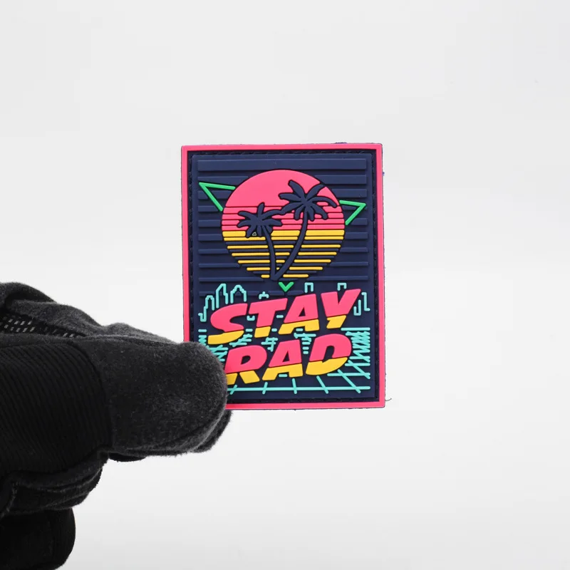 Parche de PVC 3D STAY RAD para ropa, insignia de moral, gancho y bucle, parches militares tácticos, pegatinas para mochila, apliques - imagen 3