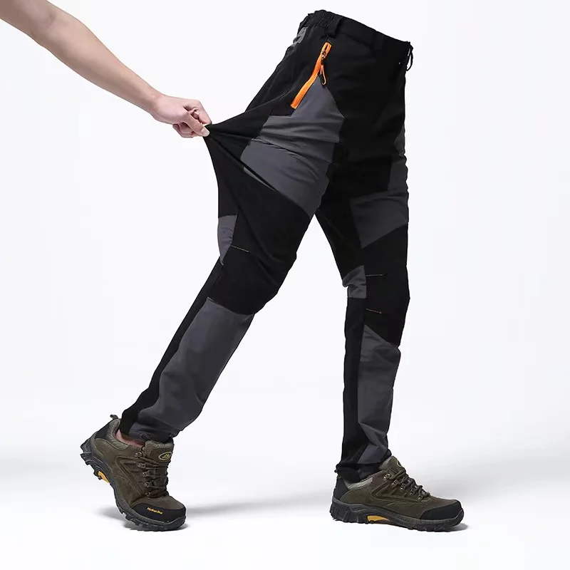 Pantalones elásticos de secado rápido para hombre, finos, senderismo, senderismo, pesca, camping, escalada, exterior, temporada de calor, Verano