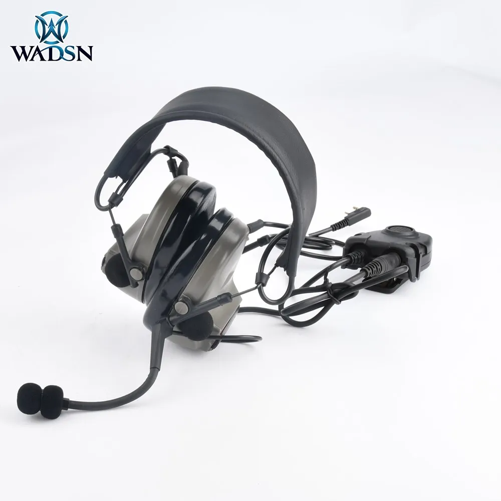 Wadsn auriculares tácticos Comta II con accesorios militares Baofeng PTT Airsoft, auriculares de caza al aire libre, silenciosos - imagen 5