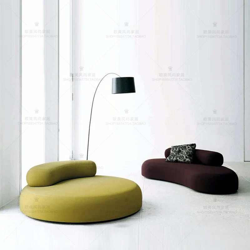 Sofá de tela ligero de lujo para sala de estar, pequeño apartamento, sofá de arco, muebles de diseño nórdico, combinación de sofá - imagen 3