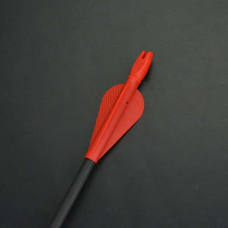 Cola de plástico de Color rojo/azul, 8mm, cola de Nock integrada, pluma de flecha, arco y flecha, equipo de tiro con arco utilizado en eje de flecha de 8mm - imagen 3