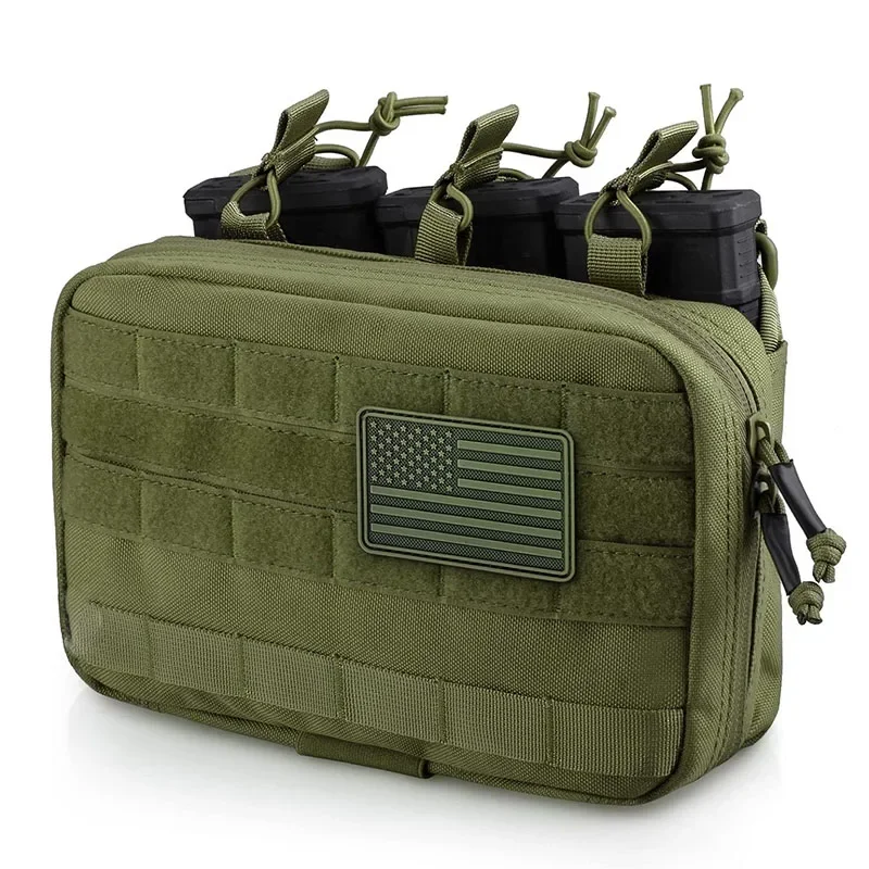 Bolsa táctica MOLLE Admin EDC Triple Mag para cargadores con tapa - imagen 5