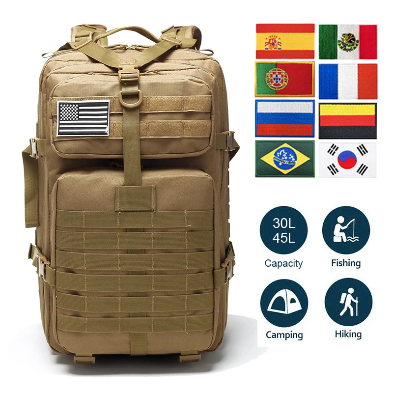 Mochila táctica para hombre, bolsa militar de 30L, 50L, 3P, para exteriores, Camping, senderismo, deportes, Trekking, escalada, Molle Pack - imagen 2