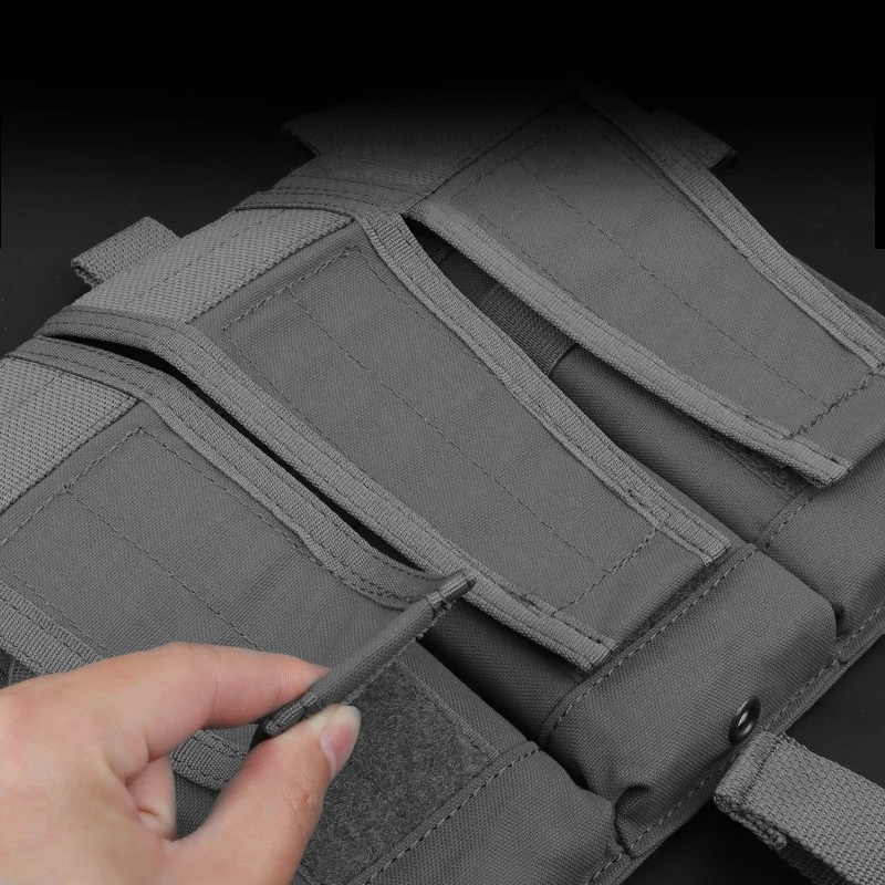 Panel de plataforma de pecho multimag: organizador MOLLE de tapa rápida para juegos de airsoft/survival y accesorios al aire libre (diseño de 3 ranuras) - imagen 5