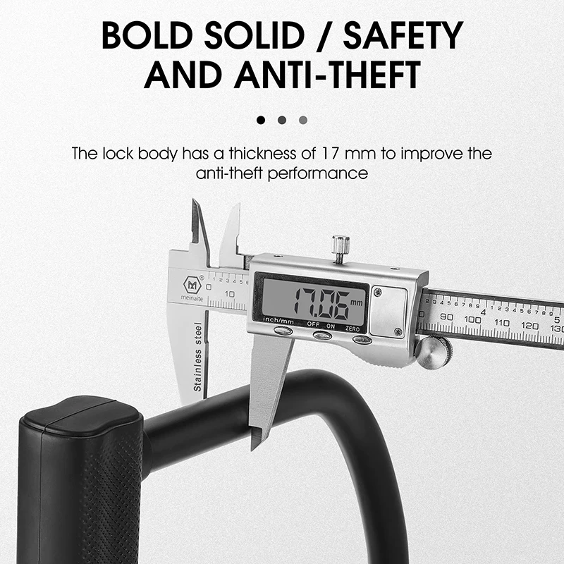 WEST BIKING-candado de alta resistencia para bicicleta, candado con Cable en U, 2 llaves, antirrobo, accesorios de seguridad para motocicleta y Scooter - imagen 5