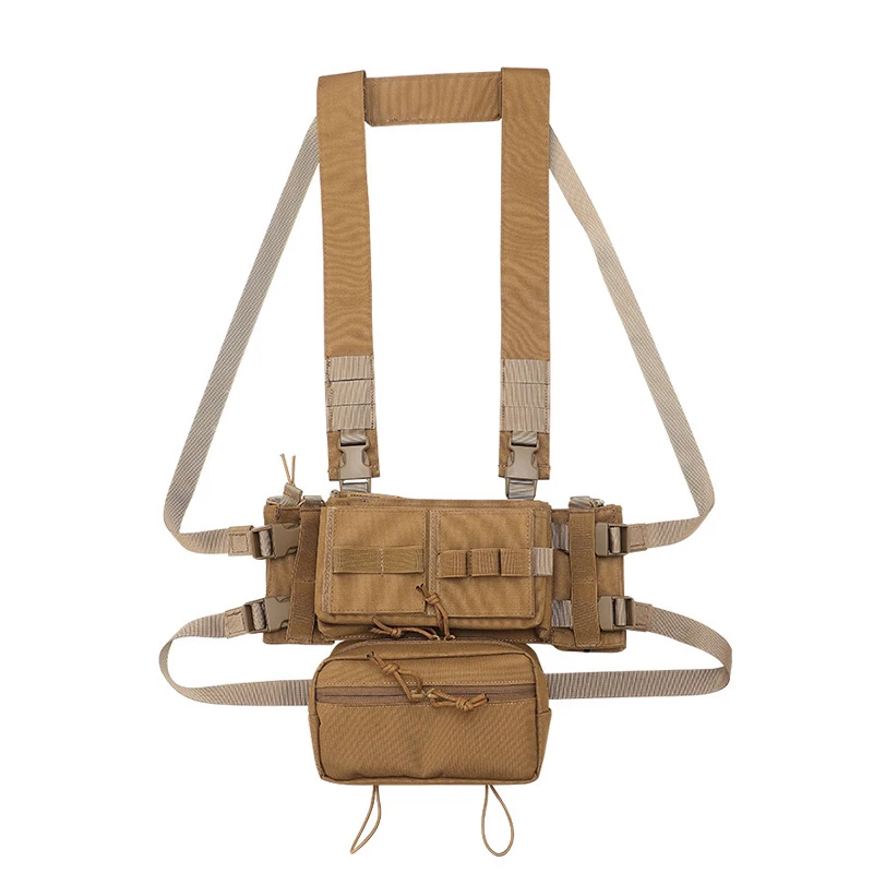 Arnés de aparejo de pecho táctico MK3 Multicam para hombre, chaleco militar ligero Modular Airsoft con bolsa Mag 5,56, equipo de Pantiball - imagen 5