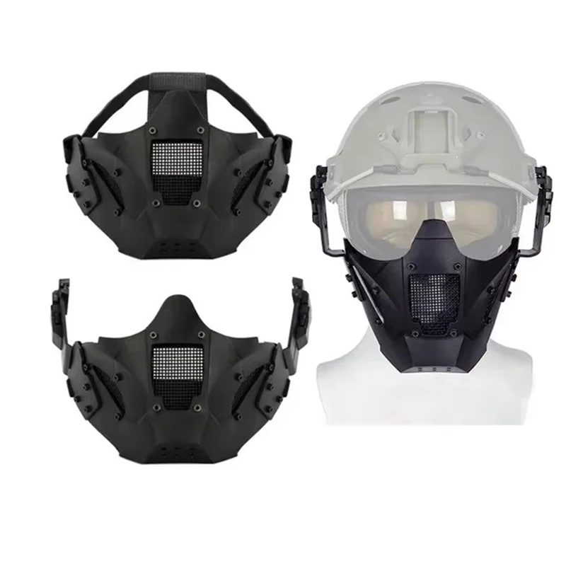 Máscara táctica de media cara Airsoft Iron Warrior, máscara protectora transpirable para caza, accesorios de Paintball para juego de guerra - imagen 5