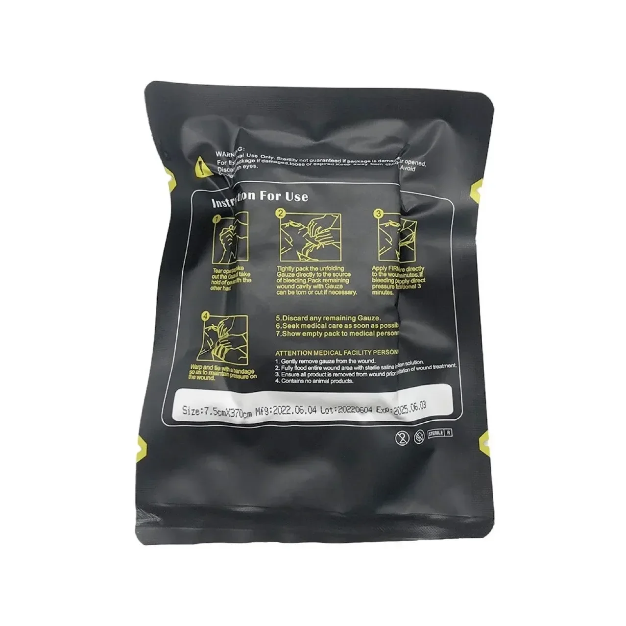 Kaolín táctico para exteriores, gasa comprimida hemostática, vendaje fijo de emergencia, botiquín de primeros auxilios, vendaje para heridas sangrantes - imagen 3