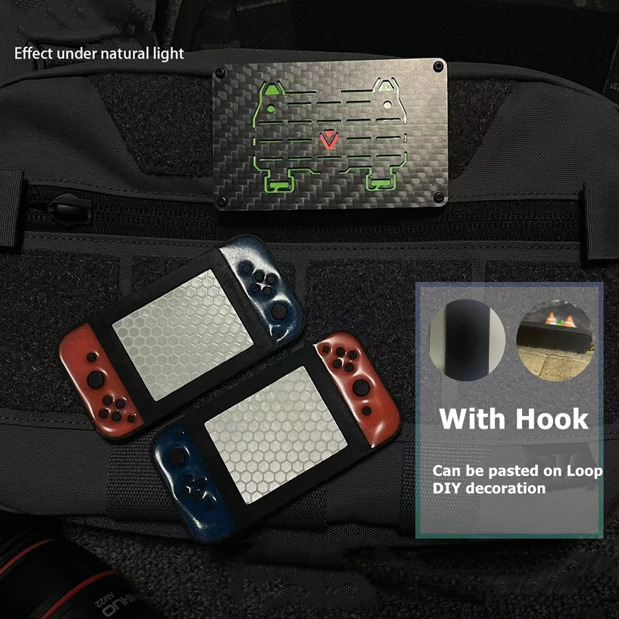 Parche luminoso para interruptor, insignia táctica azul y roja, apliques, estilo de presentador de juego para ropa, mochila, chaleco, decoración DIY - imagen 5