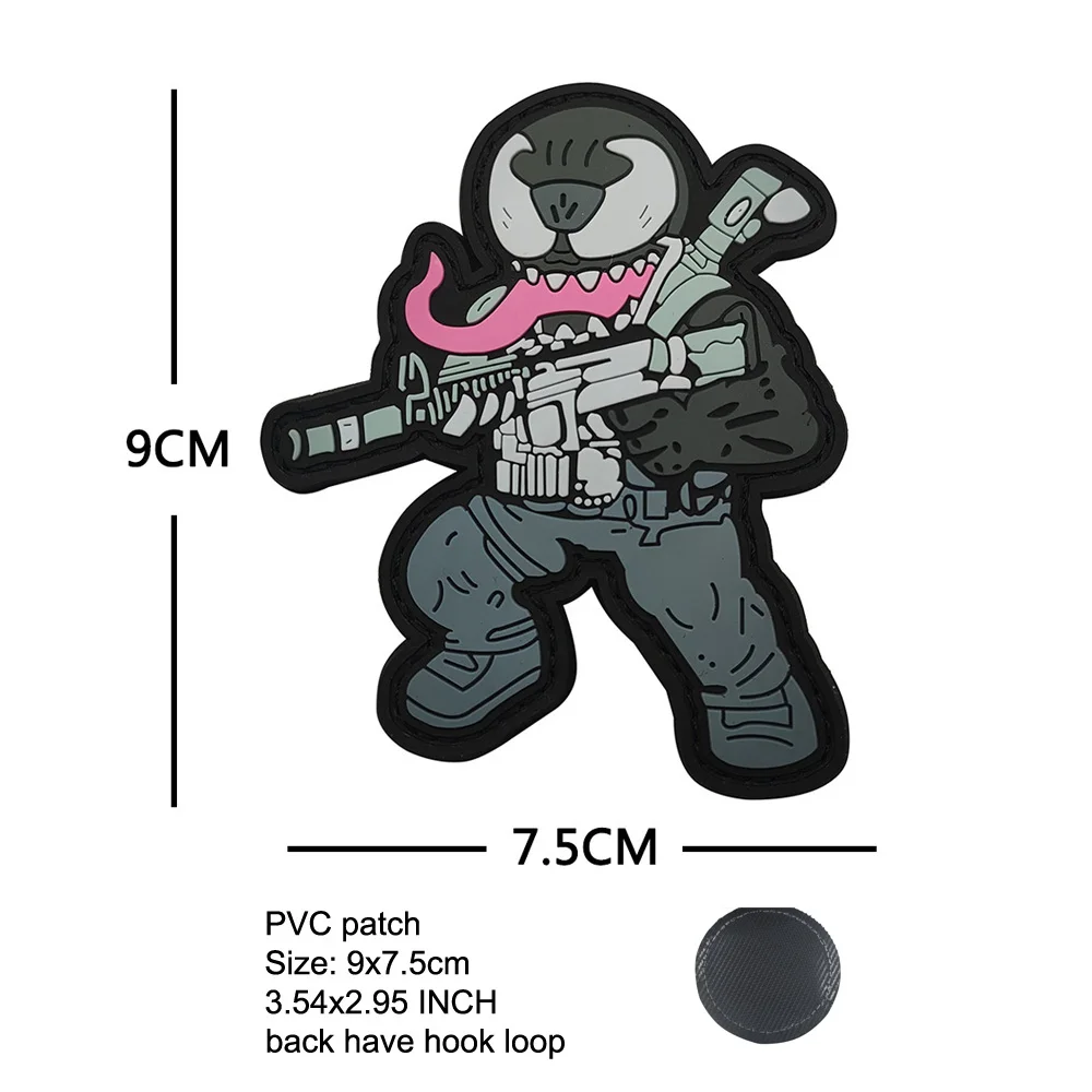 Brazalete bordado de oso ruso táctico, insignia de Anime de goma de PVC con parches de gancho y bucle para mochila, superventas - imagen 4