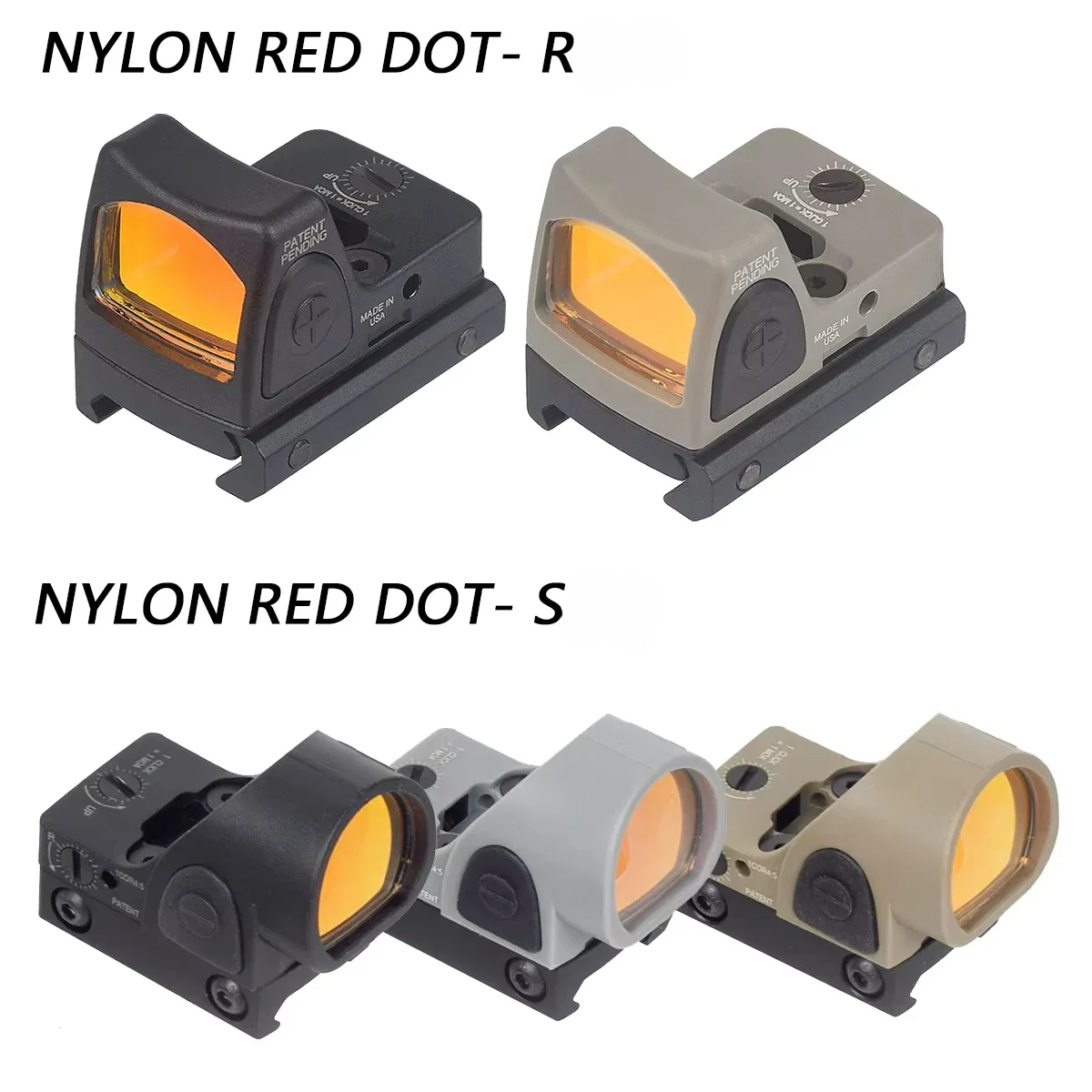 Mira telescópica táctica de punto rojo, NYLON RM de METAL para G17 G19, Base de mira trasera, armas Airsoft, mira telescópica AR15 M4, riel de 20mm para caza - imagen 5