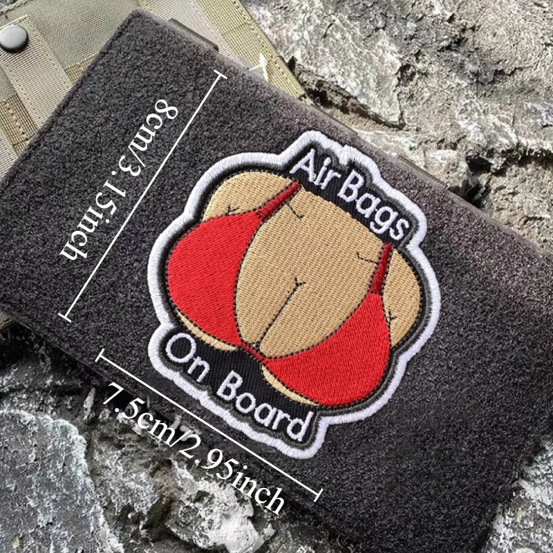 Parche de bolsas de aire a bordo, insignia militar de moral táctica, brazalete bordado con gancho y bucle, pegatinas decorativas para ropa y mochila - imagen 4
