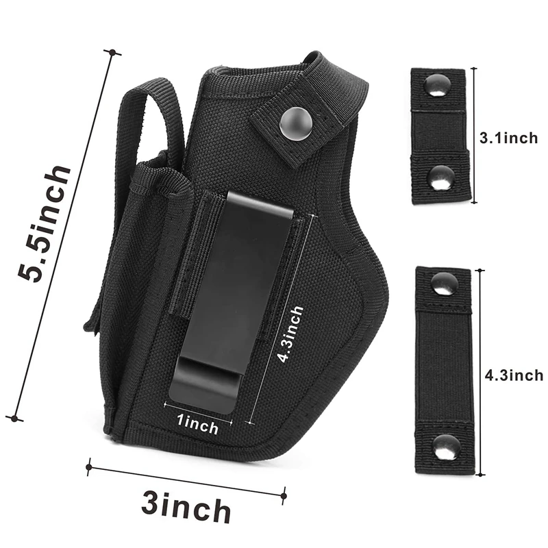 Tactical Gun Holster Concealed Pistol Holster Left Right Hand Universal Belt Holster with Mag Holder for Glock 17 19 Beretta M9 - imagen 5