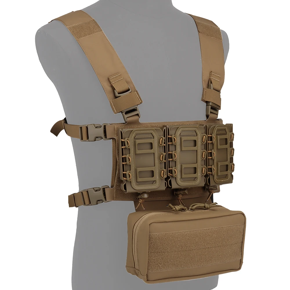 Plataforma de pecho cortada con láser con bolsa Triple Mag, chaleco colgante de pecho MOLLE ligero, accesorios de caza - imagen 2